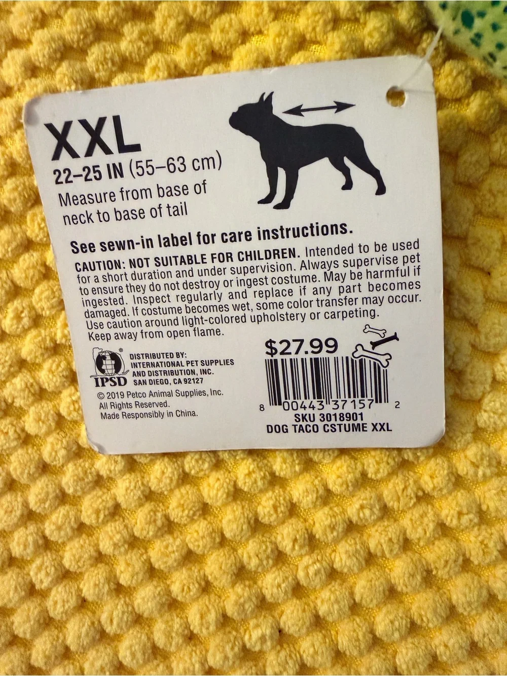 Taco Dog Costume XXL- Pet Costume